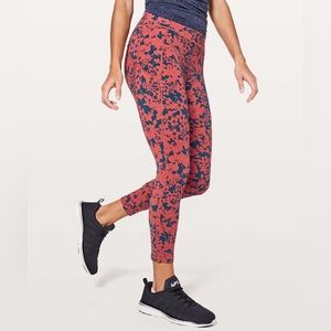 Lululemon Final Lap Crop *23" Efflorescent Dark Canyon Onyx Blue Size 10